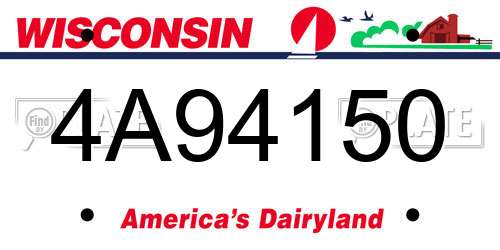 4A94150 Wisconsin License Plate