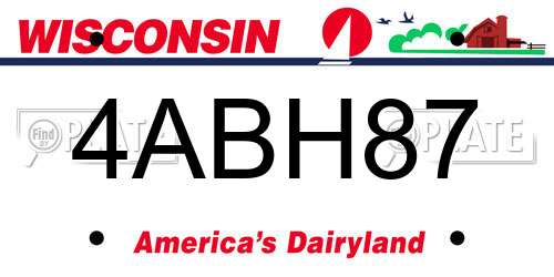 4ABH87 Wisconsin License Plate