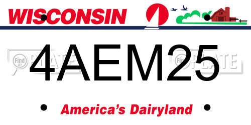 4AEM25 Wisconsin License Plate