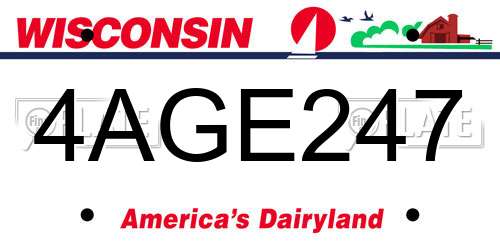 4AGE247 Wisconsin License Plate