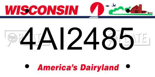4AI2485 Wisconsin License Plate