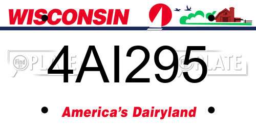 4AI295 Wisconsin License Plate