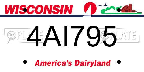 4AI795 Wisconsin License Plate