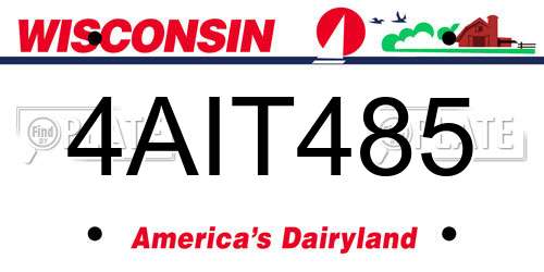 4AIT485 Wisconsin License Plate