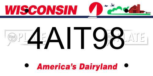 4AIT98 Wisconsin License Plate