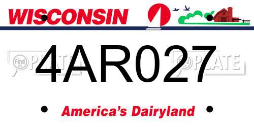 4AR027 Wisconsin License Plate