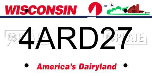 4ARD27 Wisconsin License Plate