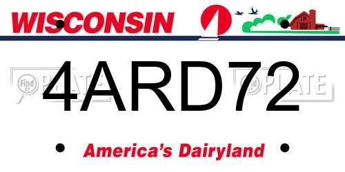 4ARD72 Wisconsin License Plate