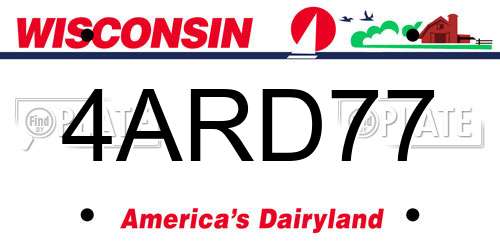 4ARD77 Wisconsin License Plate