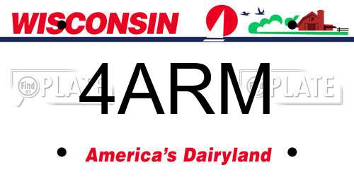 4ARM Wisconsin License Plate