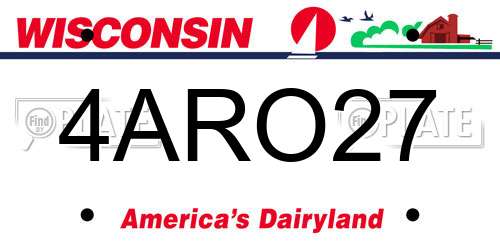 4ARO27 Wisconsin License Plate