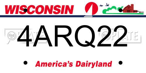 4ARQ22 Wisconsin License Plate