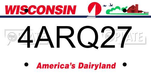 4ARQ27 Wisconsin License Plate
