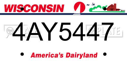 4AY5447 Wisconsin License Plate