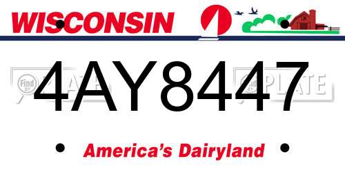 4AY8447 Wisconsin License Plate