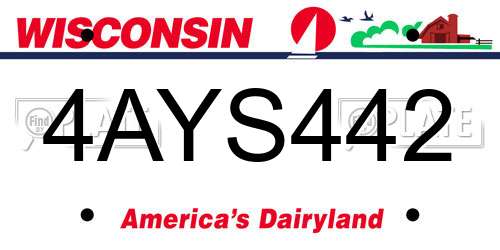 4AYS442 Wisconsin License Plate