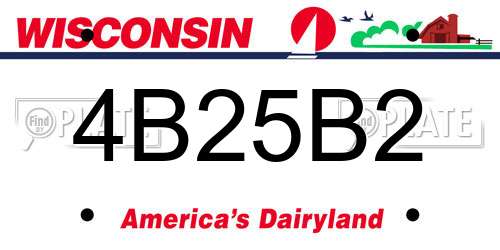4B25B2 Wisconsin License Plate