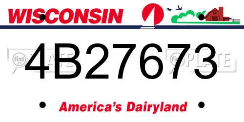 4B27673 Wisconsin License Plate