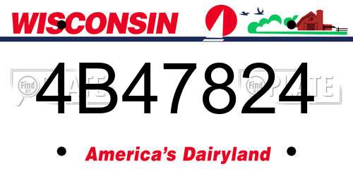 4B47824 Wisconsin License Plate