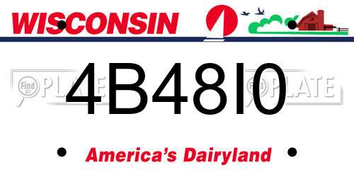 4B48I0 Wisconsin License Plate