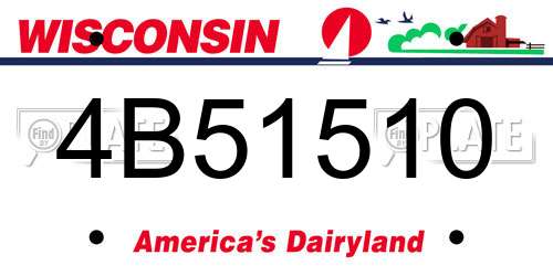 4B51510 Wisconsin License Plate
