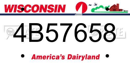 4B57658 Wisconsin License Plate