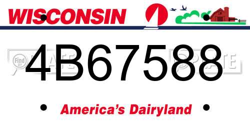 4B67588 Wisconsin License Plate