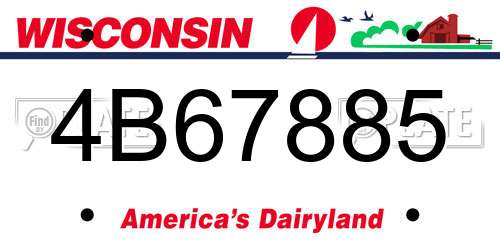 4B67885 Wisconsin License Plate