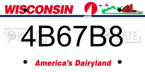 4B67B8 Wisconsin License Plate