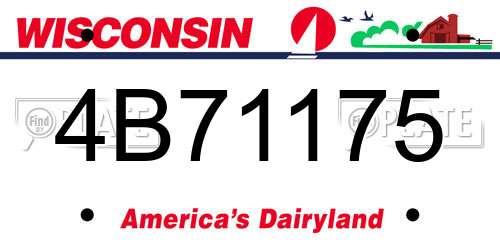 4B71175 Wisconsin License Plate