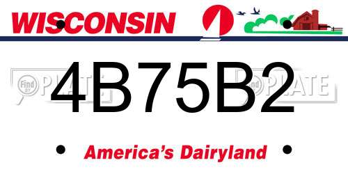 4B75B2 Wisconsin License Plate