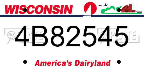 4B82545 Wisconsin License Plate