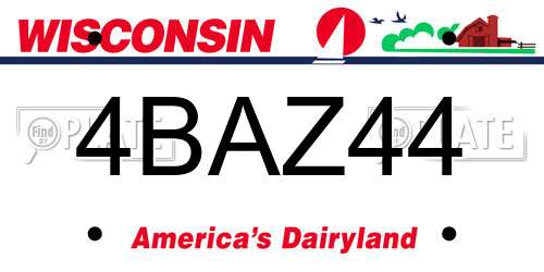4BAZ44 Wisconsin License Plate