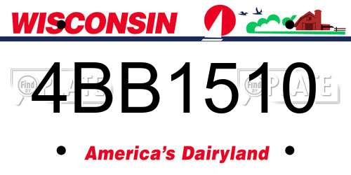4BB1510 Wisconsin License Plate