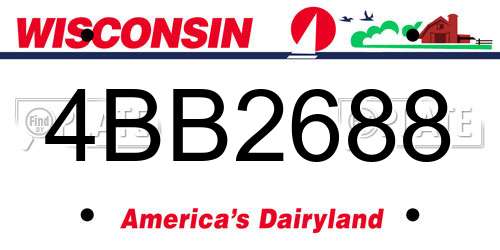 4BB2688 Wisconsin License Plate