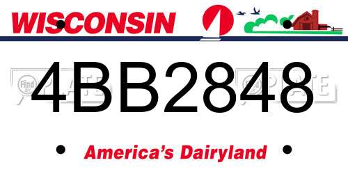 4BB2848 Wisconsin License Plate