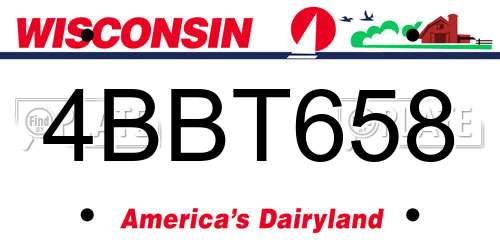4BBT658 Wisconsin License Plate