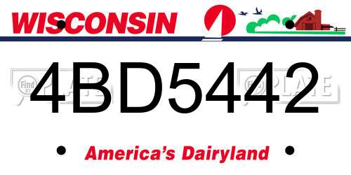 4BD5442 Wisconsin License Plate