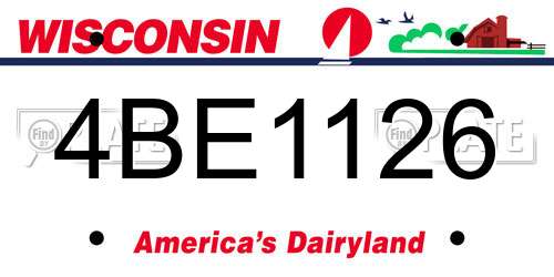 4BE1126 Wisconsin License Plate