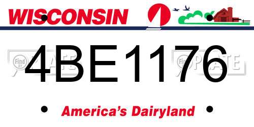 4BE1176 Wisconsin License Plate