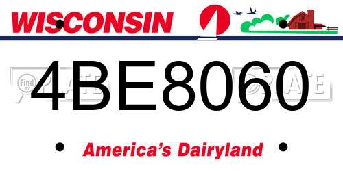 4BE8060 Wisconsin License Plate