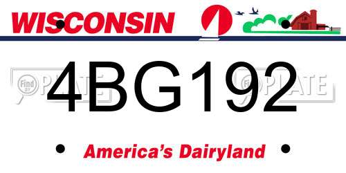 4BG192 Wisconsin License Plate