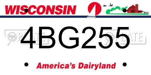 4BG255 Wisconsin License Plate