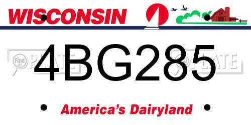 4BG285 Wisconsin License Plate