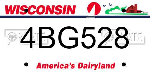 4BG528 Wisconsin License Plate