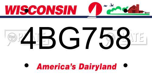 4BG758 Wisconsin License Plate
