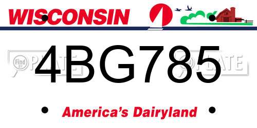 4BG785 Wisconsin License Plate
