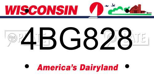 4BG828 Wisconsin License Plate