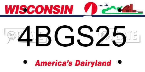 4BGS25 Wisconsin License Plate