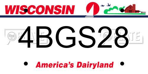 4BGS28 Wisconsin License Plate